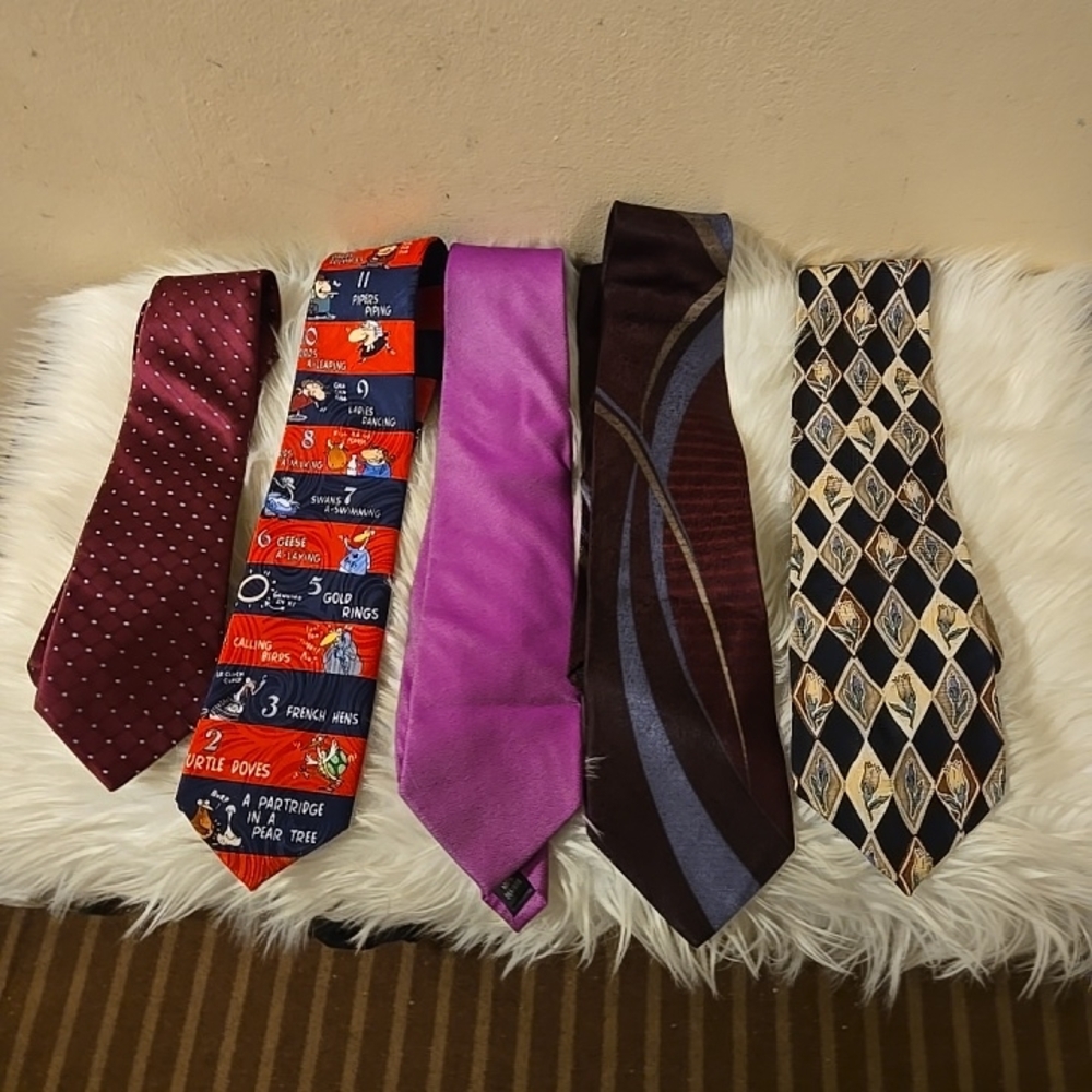 Assorted Men's Ties Set of 5- Multicolor Elegant Tie Set
